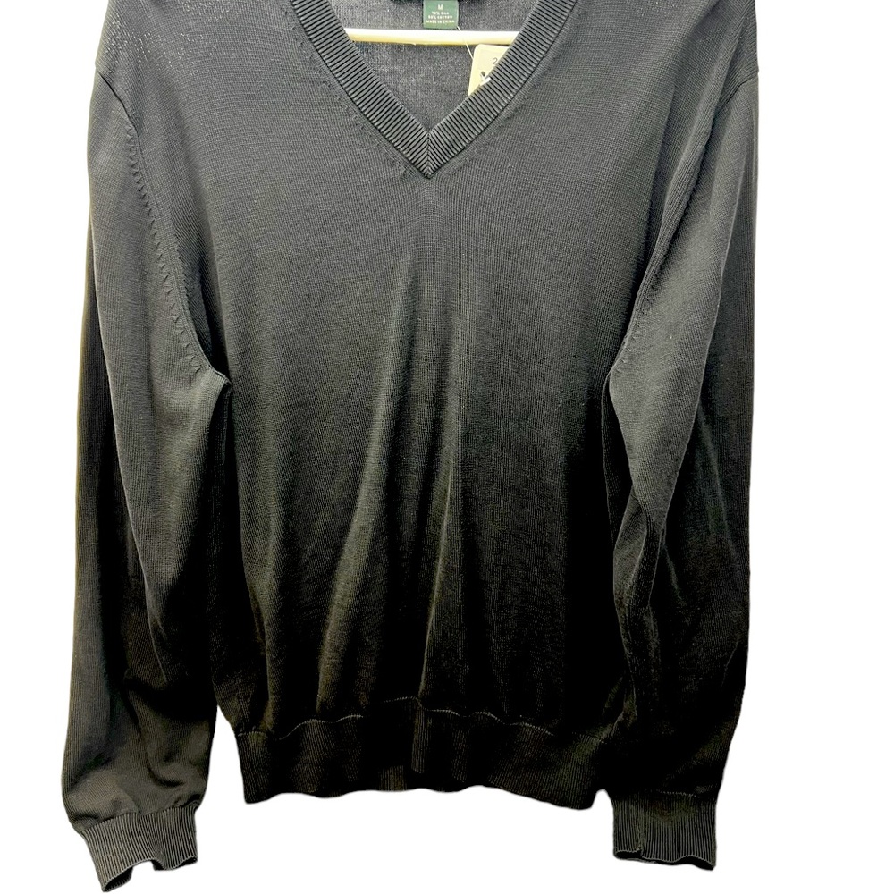 Brooks Brothers Country Club men’s size medium vneck knitted black silk blend